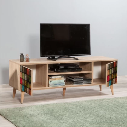 Έπιπλο τηλεόρασης Soho Megapap χρώμα sonoma 140x40x50 εκ. Έπιπλο τηλεόρασης Soho Megapap χρώμα sonoma 140x40x50 εκ.