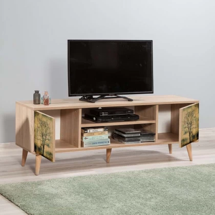 Έπιπλο τηλεόρασης Soho Megapap χρώμα sonoma 140x40x50 εκ. Έπιπλο τηλεόρασης Soho Megapap χρώμα sonoma 140x40x50 εκ.