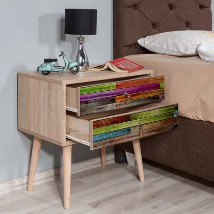 Κομοδίνο Soho Megapap χρώμα sonoma 60x40x61εκ. Κομοδίνο Soho Megapap χρώμα sonoma 60x40x61εκ.
