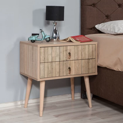 Κομοδίνο Soho Megapap χρώμα sonoma 60x40x61εκ. Κομοδίνο Soho Megapap χρώμα sonoma 60x40x61εκ.