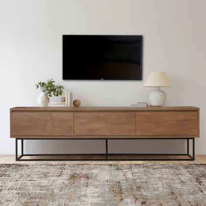 Έπιπλο τηλεόρασης Amedeo Megapap χρώμα καρυδί 180x40x50εκ. Έπιπλο τηλεόρασης Amedeo Megapap χρώμα καρυδί 180x40x50εκ.