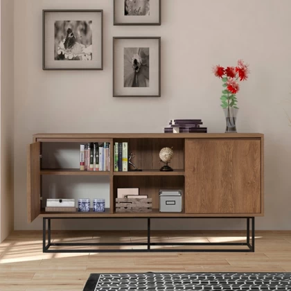Μπουφές Amedeo Megapap χρώμα καρυδί 140x36x72εκ. Μπουφές Amedeo Megapap χρώμα καρυδί 140x36x72εκ.