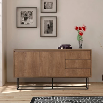 Μπουφές Amedeo Megapap χρώμα καρυδί 140x36x72εκ. Μπουφές Amedeo Megapap χρώμα καρυδί 140x36x72εκ.