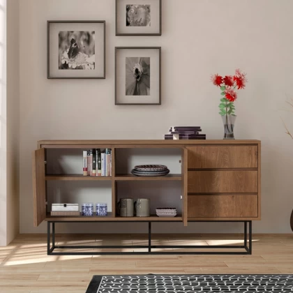 Μπουφές Amedeo Megapap χρώμα καρυδί 140x36x72εκ. Μπουφές Amedeo Megapap χρώμα καρυδί 140x36x72εκ.
