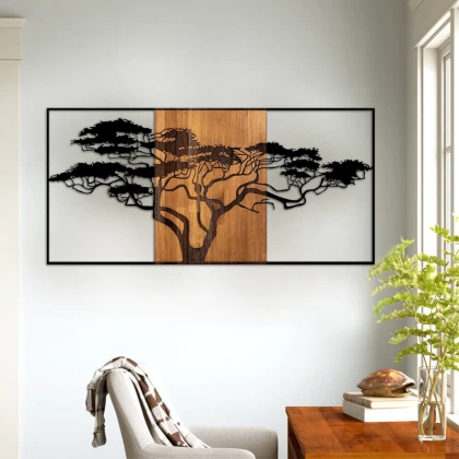 Διακοσμητικό τοίχου Acacia Tree Megapap ξύλινο - μεταλλικό χρώμα καρυδί - μαύρο 147x3x70εκ. Διακοσμητικό τοίχου Acacia Tree Megapap ξύλινο - μεταλλικό χρώμα καρυδί - μαύρο 147x3x70εκ.