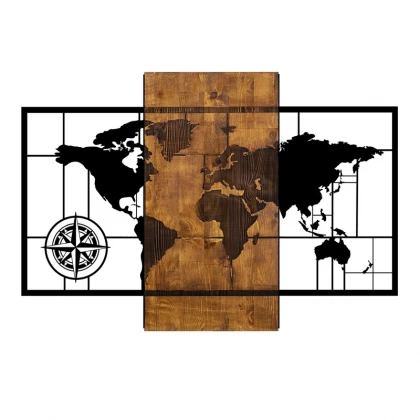 Διακοσμητικό τοίχου World Map Megapap ξύλινο - μεταλλικό χρώμα καρυδί - μαύρο 85x3x58εκ. Διακοσμητικό τοίχου World Map Megapap ξύλινο - μεταλλικό χρώμα καρυδί - μαύρο 85x3x58εκ.