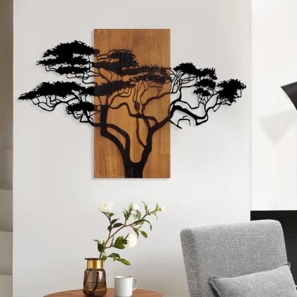 Διακοσμητικό τοίχου Acacia Tree Megapap ξύλινο - μεταλλικό χρώμα καρυδί - μαύρο 90x3x58εκ. Διακοσμητικό τοίχου Acacia Tree Megapap ξύλινο - μεταλλικό χρώμα καρυδί - μαύρο 90x3x58εκ.
