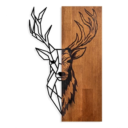 Διακοσμητικό τοίχου Deer Megapap ξύλινο - μεταλλικό χρώμα καρυδί - μαύρο 36x3x58εκ. Διακοσμητικό τοίχου Deer Megapap ξύλινο - μεταλλικό χρώμα καρυδί - μαύρο 36x3x58εκ.