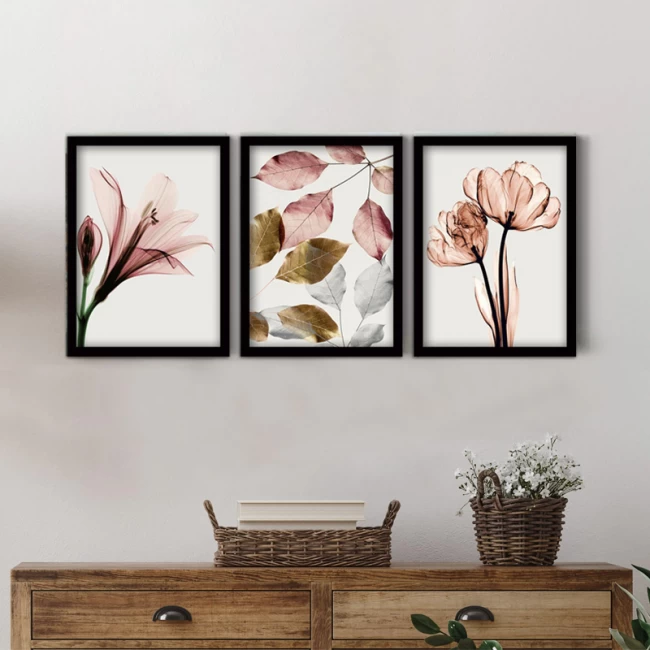 Πίνακας "Pink Flowers" Megapap 3 τμχ. σε πλαίσιο 35x45x2εκ. Πίνακας "Pink Flowers" Megapap 3 τμχ. σε πλαίσιο 35x45x2εκ.