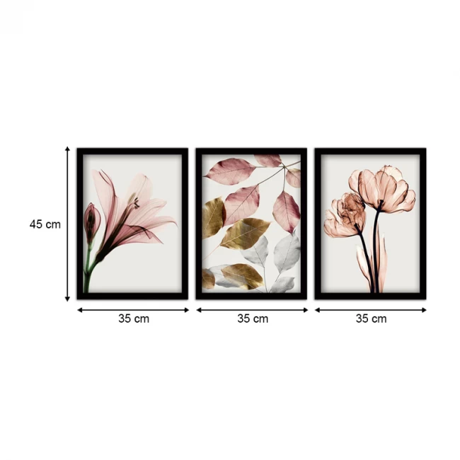 Πίνακας "Pink Flowers" Megapap 3 τμχ. σε πλαίσιο 35x45x2εκ. Πίνακας "Pink Flowers" Megapap 3 τμχ. σε πλαίσιο 35x45x2εκ.