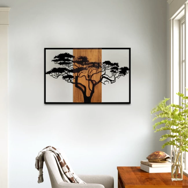 Διακοσμητικό τοίχου Acacia Tree Megapap ξύλινο - μεταλλικό χρώμα καρυδί - μαύρο 90x3x58εκ. Διακοσμητικό τοίχου Acacia Tree Megapap ξύλινο - μεταλλικό χρώμα καρυδί - μαύρο 90x3x58εκ.