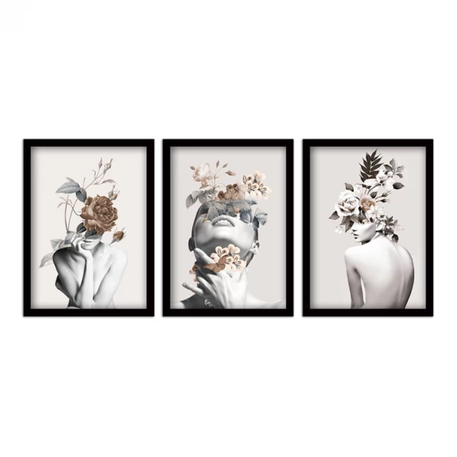 Πίνακας "Flower Girls" Megapap 3 τμχ. σε πλαίσιο 35x45x2εκ. Πίνακας "Flower Girls" Megapap 3 τμχ. σε πλαίσιο 35x45x2εκ.