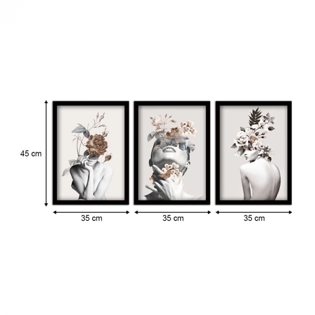 Πίνακας "Flower Girls" Megapap 3 τμχ. σε πλαίσιο 35x45x2εκ. Πίνακας "Flower Girls" Megapap 3 τμχ. σε πλαίσιο 35x45x2εκ.