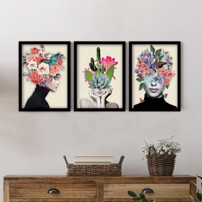 Πίνακας "Flower Girls" Megapap 3 τμχ. σε πλαίσιο 35x45x2εκ. Πίνακας "Flower Girls" Megapap 3 τμχ. σε πλαίσιο 35x45x2εκ.
