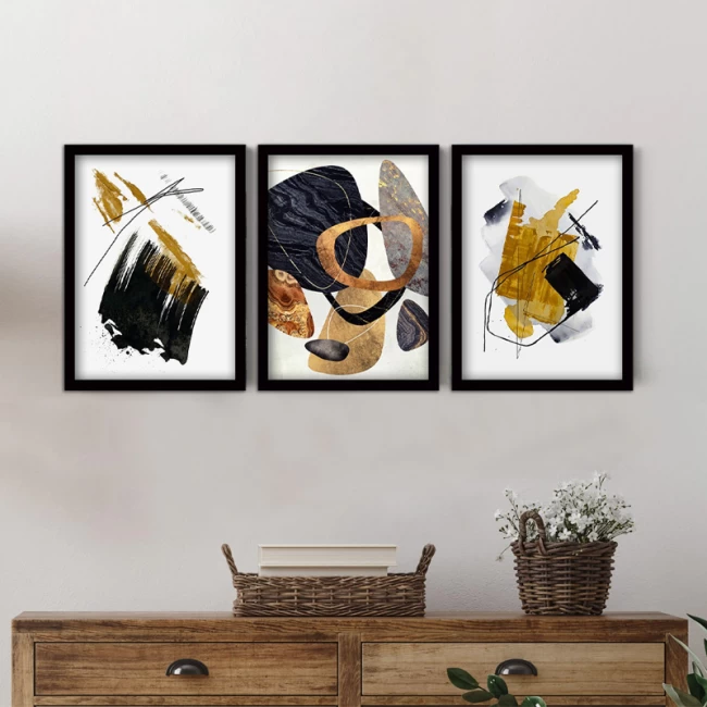 Πίνακας "Abstract Shapes" Megapap 3 τμχ. σε πλαίσιο 35x45x2εκ. Πίνακας "Abstract Shapes" Megapap 3 τμχ. σε πλαίσιο 35x45x2εκ.