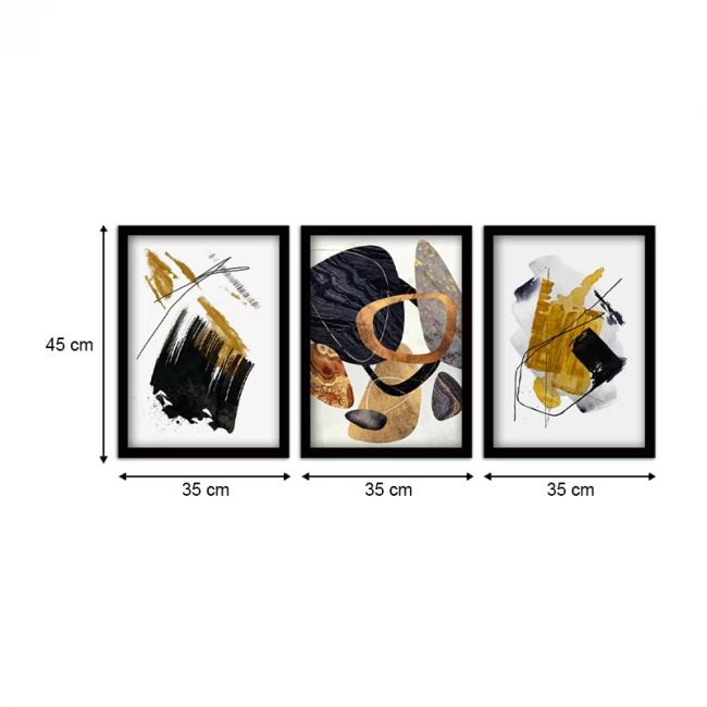 Πίνακας "Abstract Shapes" Megapap 3 τμχ. σε πλαίσιο 35x45x2εκ. Πίνακας "Abstract Shapes" Megapap 3 τμχ. σε πλαίσιο 35x45x2εκ.