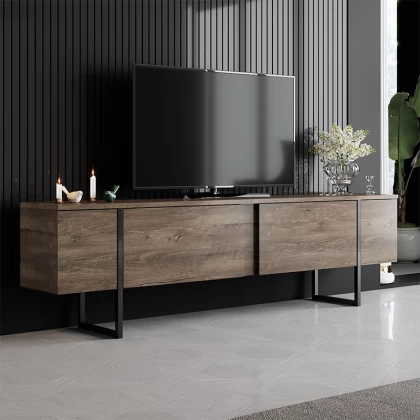 Έπιπλο τηλεόρασης Luxe Megapap χρώμα καρυδί 180x30x50εκ. Έπιπλο τηλεόρασης Luxe Megapap χρώμα καρυδί 180x30x50εκ.