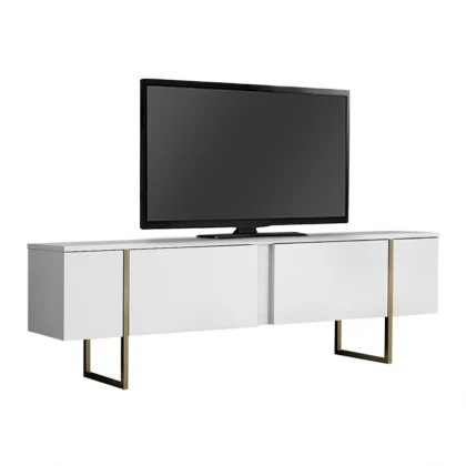 Έπιπλο τηλεόρασης Luxe Megapap χρώμα λευκό - χρυσό 180x30x50εκ. Έπιπλο τηλεόρασης Luxe Megapap χρώμα λευκό - χρυσό 180x30x50εκ.