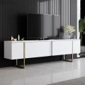 Έπιπλο τηλεόρασης Luxe Megapap χρώμα λευκό - χρυσό 180x30x50εκ.