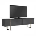 Έπιπλο τηλεόρασης Luxe Megapap χρώμα ανθρακί - χρυσό 180x30x50εκ.