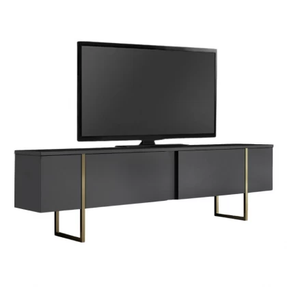 Έπιπλο τηλεόρασης Luxe Megapap χρώμα ανθρακί - χρυσό 180x30x50εκ. Έπιπλο τηλεόρασης Luxe Megapap χρώμα ανθρακί - χρυσό 180x30x50εκ.