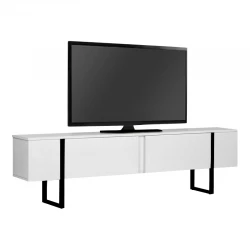 Έπιπλο τηλεόρασης Luxe Megapap χρώμα λευκό - μαύρο 180x30x50εκ.