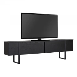 Έπιπλο τηλεόρασης Luxe Megapap χρώμα black wood 180x30x50εκ.