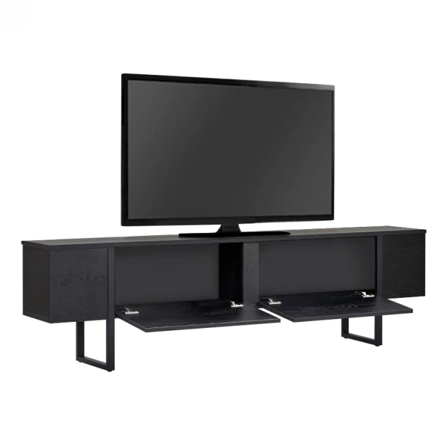 Έπιπλο τηλεόρασης Luxe Megapap χρώμα black wood 180x30x50εκ.
