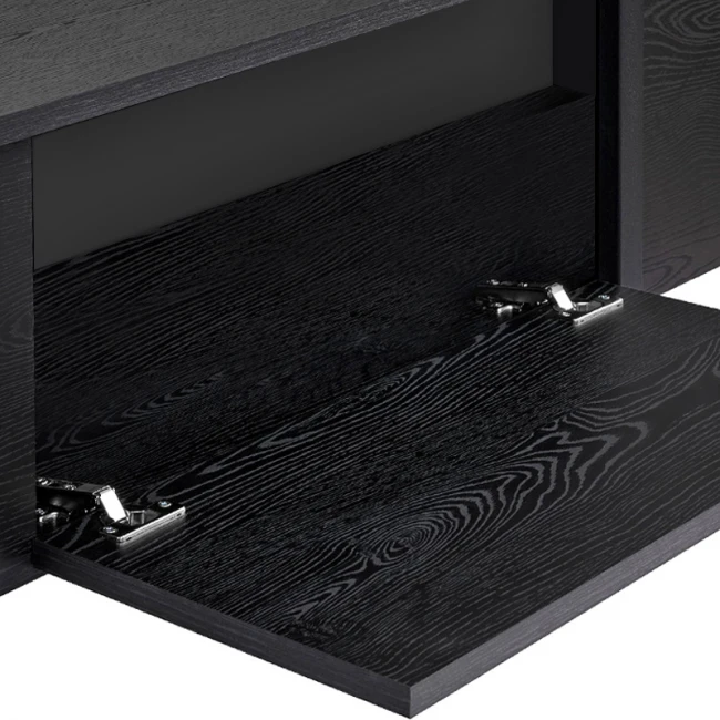 Έπιπλο τηλεόρασης Luxe Megapap χρώμα black wood 180x30x50εκ.