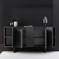 Μπουφές Luxe Megapap χρώμα ανθρακί 160x35x80εκ.