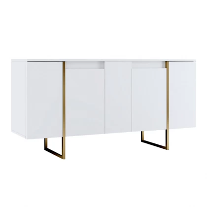 Μπουφές Luxe Megapap χρώμα λευκό - χρυσό 160x35x80εκ. Μπουφές Luxe Megapap χρώμα λευκό - χρυσό 160x35x80εκ.