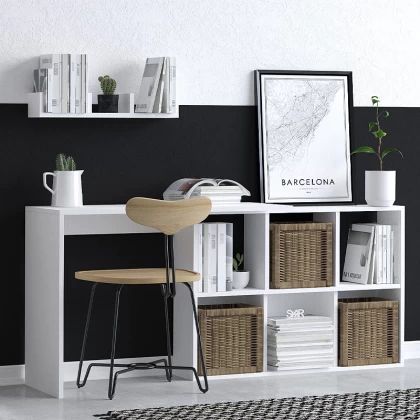 Γραφείο εργασίας Blake Megapap χρώμα λευκό 145x45x74εκ. Γραφείο εργασίας Blake Megapap χρώμα λευκό 145x45x74εκ.