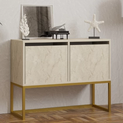 Κονσόλα - Μπουφές Zermat Megapap χρώμα μπεζ travertine - χρυσό 90x34x70εκ. Κονσόλα - Μπουφές Zermat Megapap χρώμα μπεζ travertine - χρυσό 90x34x70εκ.
