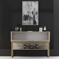 Μπουφές Luxe Megapap χρώμα travertine - χρυσό 120x30x80εκ.
