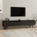 Έπιπλο τηλεόρασης Paris Megapap χρώμα ανθρακί 160x25x35εκ.