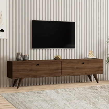 Έπιπλο τηλεόρασης Paris Megapap χρώμα καρυδί 160x25x35εκ. Έπιπλο τηλεόρασης Paris Megapap χρώμα καρυδί 160x25x35εκ.