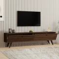 Έπιπλο τηλεόρασης Paris Megapap χρώμα καρυδί 160x25x35εκ.