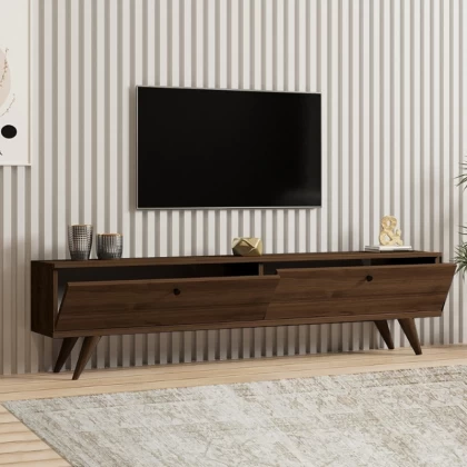 Έπιπλο τηλεόρασης Paris Megapap χρώμα καρυδί 160x25x35εκ. Έπιπλο τηλεόρασης Paris Megapap χρώμα καρυδί 160x25x35εκ.