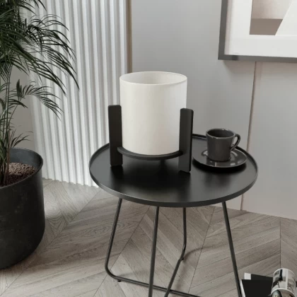 Φωτιστικό επιτραπέζιο Pine Megapap E27 Mdf - ύφασμα Pvc χρώμα μαύρο - κρεμ Ø20x20εκ. Φωτιστικό επιτραπέζιο Pine Megapap E27 Mdf - ύφασμα Pvc χρώμα μαύρο - κρεμ Ø20x20εκ.