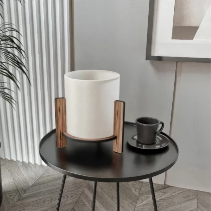 Φωτιστικό επιτραπέζιο Pine Megapap E27 Mdf - ύφασμα Pvc χρώμα καρυδί - κρεμ Ø20x20εκ. Φωτιστικό επιτραπέζιο Pine Megapap E27 Mdf - ύφασμα Pvc χρώμα καρυδί - κρεμ Ø20x20εκ.