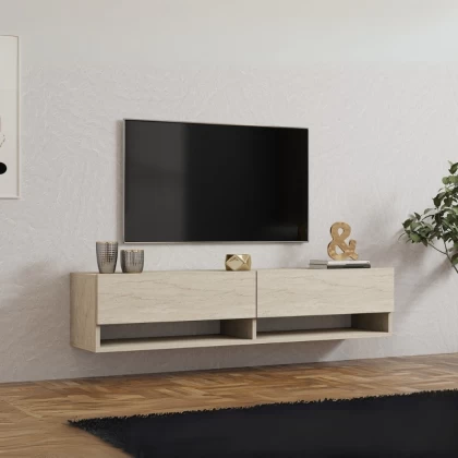 Έπιπλο τηλεόρασης επιτοίχιο Arges Megapap χρώμα travertine 140x29,6x30εκ. Έπιπλο τηλεόρασης επιτοίχιο Arges Megapap χρώμα travertine 140x29,6x30εκ.