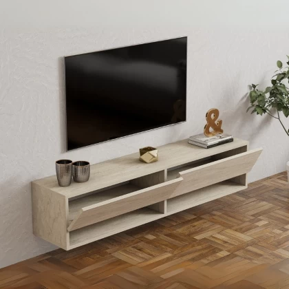 Έπιπλο τηλεόρασης επιτοίχιο Arges Megapap χρώμα travertine 140x29,6x30εκ. Έπιπλο τηλεόρασης επιτοίχιο Arges Megapap χρώμα travertine 140x29,6x30εκ.