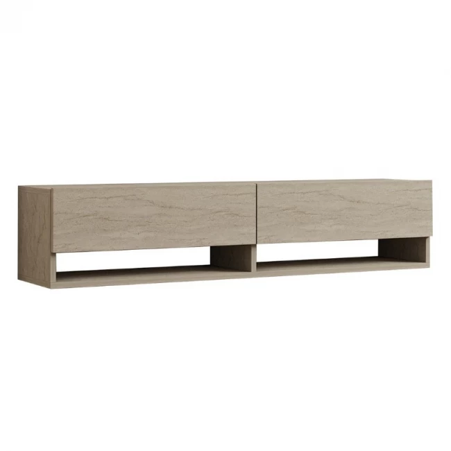 Έπιπλο τηλεόρασης επιτοίχιο Arges Megapap χρώμα travertine 140x29,6x30εκ.