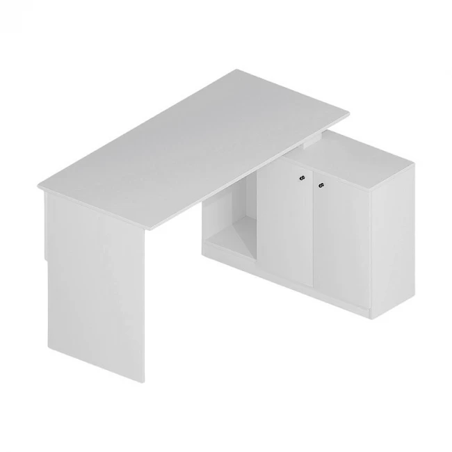 Γραφείο εργασίας Basak Megapap γωνιακό χρώμα λευκό 130x60x74εκ.
