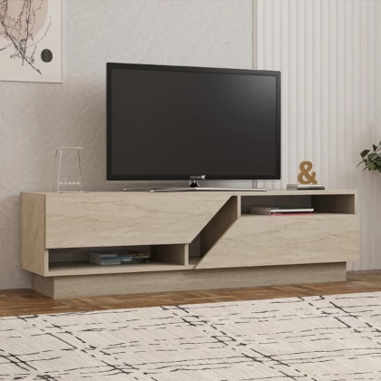 Έπιπλο τηλεόρασης Koza Megapap χρώμα travertine 160x40x45εκ. Έπιπλο τηλεόρασης Koza Megapap χρώμα travertine 160x40x45εκ.