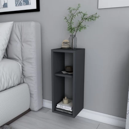 Κομοδίνο επιτοίχιο Sault Megapap χρώμα ανθρακί 23,2x22x59,6εκ. Κομοδίνο επιτοίχιο Sault Megapap χρώμα ανθρακί 23,2x22x59,6εκ.