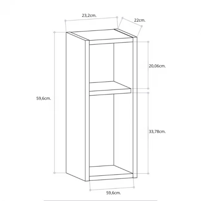 Κομοδίνο επιτοίχιο Sault Megapap χρώμα λευκό 23,2x22x59,6εκ.