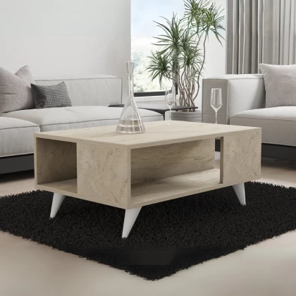 Τραπεζάκι σαλονιού Yuka Megapap χρώμα travertine 90x60x39,5εκ. Τραπεζάκι σαλονιού Yuka Megapap χρώμα travertine 90x60x39,5εκ.