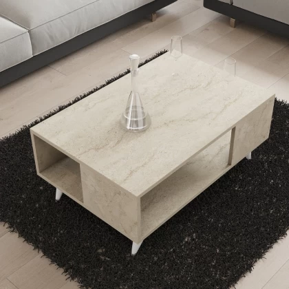 Τραπεζάκι σαλονιού Yuka Megapap χρώμα travertine 90x60x39,5εκ. Τραπεζάκι σαλονιού Yuka Megapap χρώμα travertine 90x60x39,5εκ.
