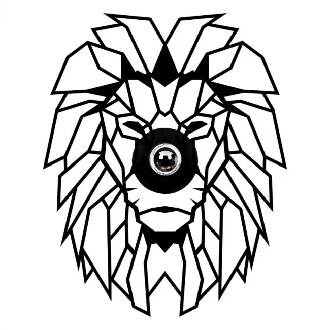 Απλίκα τοίχου Lion Megapap E27 MDF χρώμα μαύρο 39x12x49εκ. Απλίκα τοίχου Lion Megapap E27 MDF χρώμα μαύρο 39x12x49εκ.